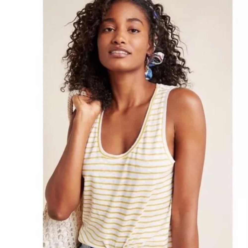 Anthropologie Sanctuary Linen Striped Tank